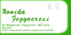 monika fegyveresi business card